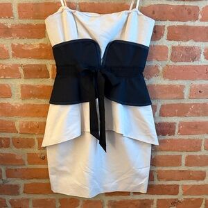 BCBGMaxAzria Black and Cream Layered Mini Dress